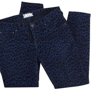 Free People Jean with velvet touch leopard print